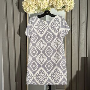 Lulu's Gray and White Patterned Mini Dress